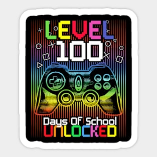 100th Day of School For Teacher & Student Video Gamer Sticker